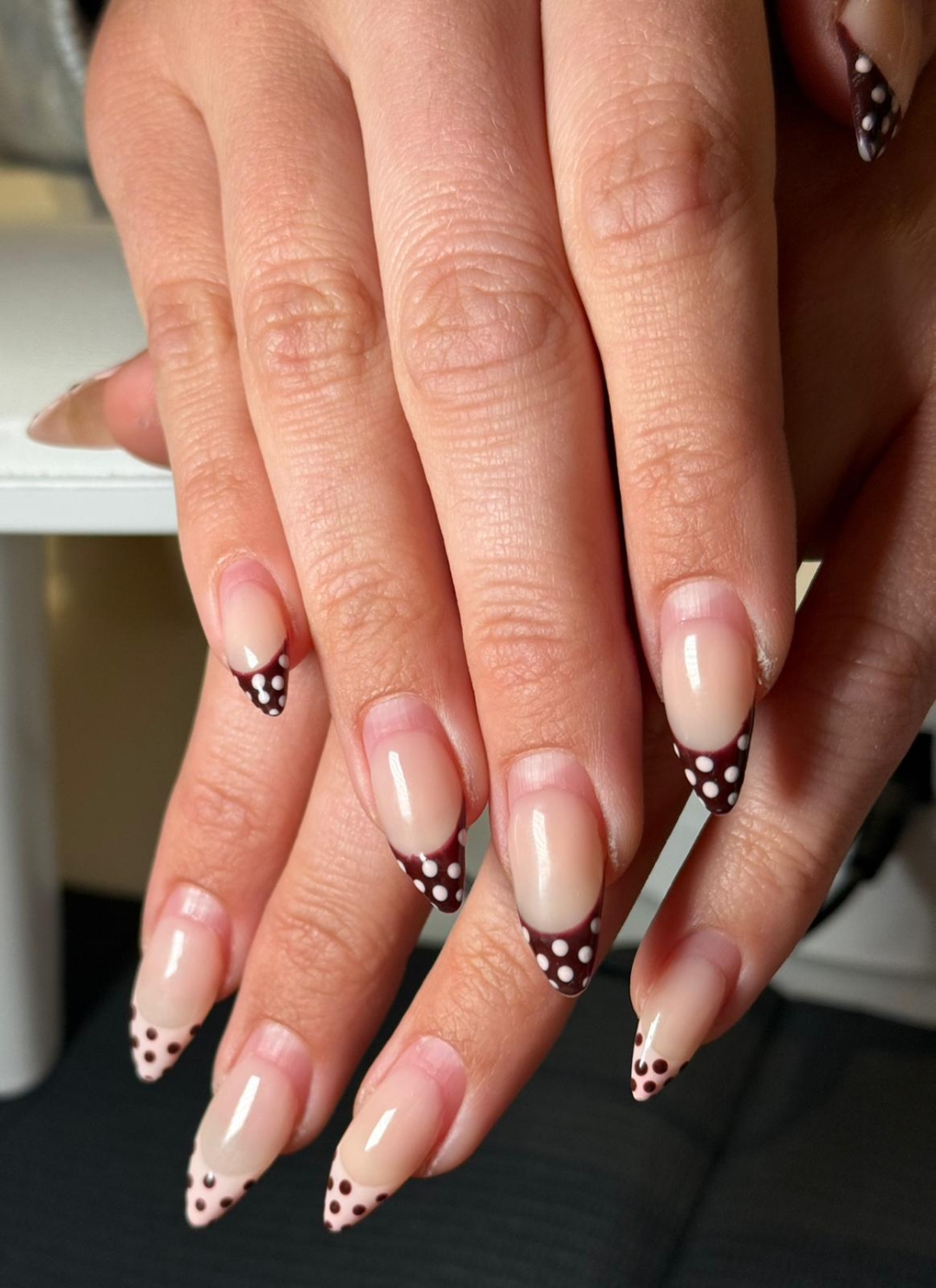 Auffüllen – French in Schoko-Braun mit Polka-Dots